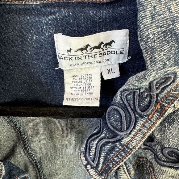 WOMENS BACK IN THE SADDLE WESTERN JEAN JACKET SIZE XL - Picture 4 of 4